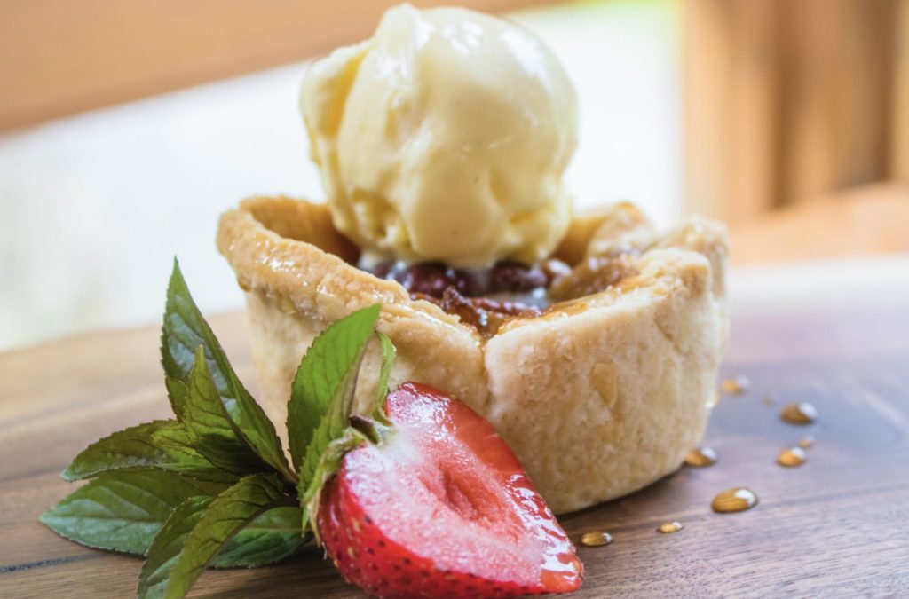 Tall Trees' butter tarts shown here with ice cream and a strawberry have led to its being named on of the best restaurants in Huntsville